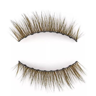 Double frange de faux cils magnétiques bruns