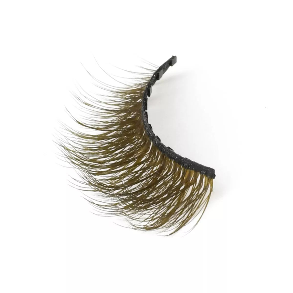 Détails de la frange et de la courbure des cils magnétiques bruns
