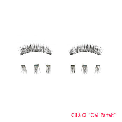 Double frange de faux cils magnétiques 3 aimants avec effet cil à cil oeil parfait