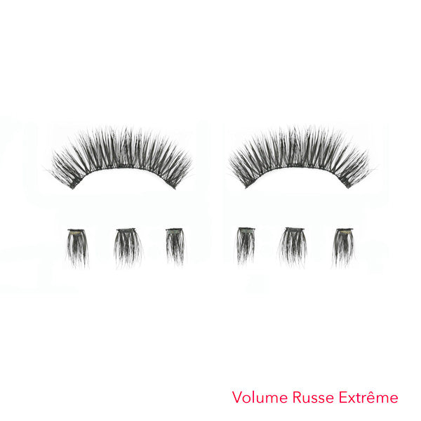 Double frange de faux cils magnétiques 3 aimants effet volume russe extreme 