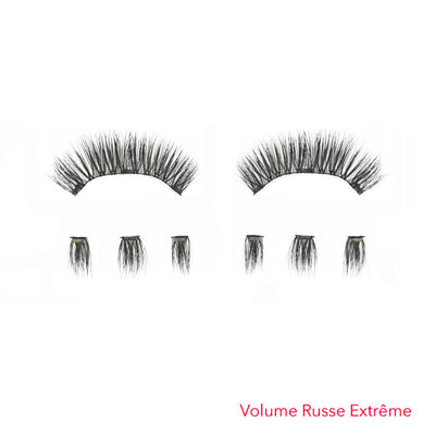 Double frange de faux cils magnétiques 3 aimants effet volume russe extreme 